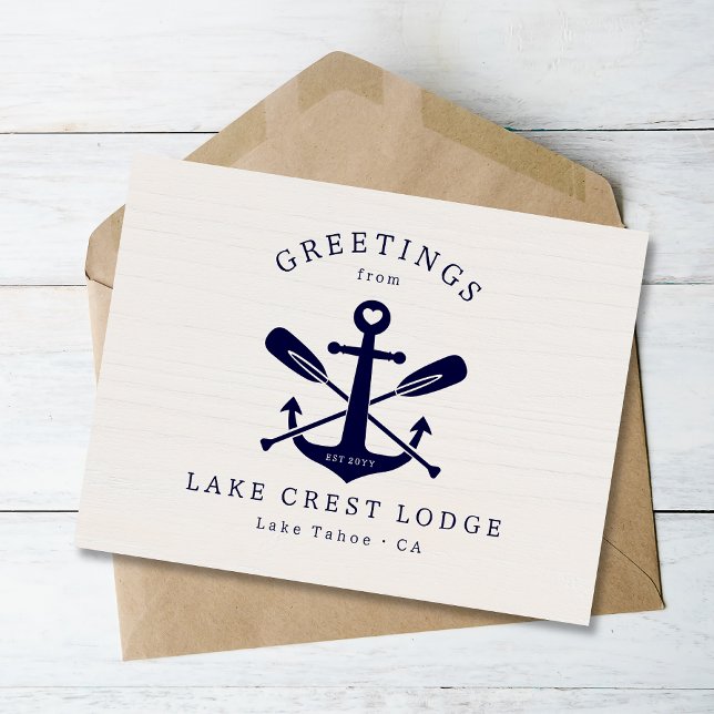 Modern Rustic Lake House Vacation Rental Airbnb Postcard (Creator Uploaded)