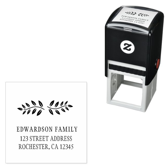 Modern rustic leaves elegant Return Address  Self-inking Stamp (In Situ)
