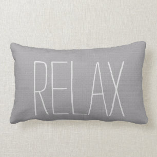 Modern rustic light grey burlap texture Relax Lumbar Pillow