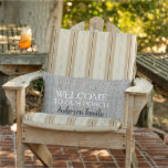 Modern rustic linen Welcome to Porch family name Lumbar Pillow<br><div class="desc">Modern rustic gray linen pattern Welcome to our Porch script,  family name,  outdoor pillow.
You can personalize it and change the text and the front and back and add your own name.</div>
