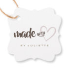 Modern Rustic Made with Love Heart Kraft Paper