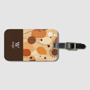 Modern Rustic Mandala Autumn Earthy Floral Luggage Tag