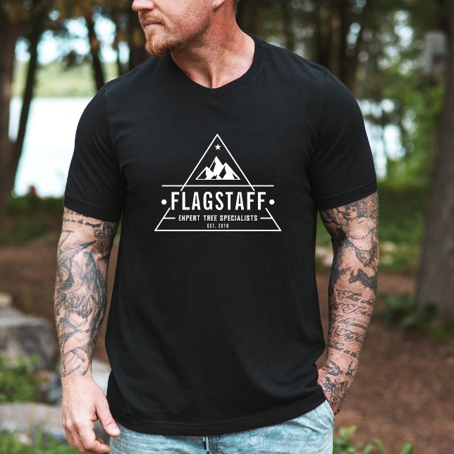 Modern Rustic Masculine Mountain Tree Arborist T-Shirt (Creator Uploaded)