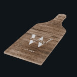 Modern Rustic Monogram Family Name Vintage Wood Cutting Board<br><div class="desc">This modern, rustic cutting board features your family monogram and name over a printed medium brown wood backdrop in a retro vintage typography design. Customize with your family name and initial and make this your own unique keepsake for the farmhouse style lake house, family cottage, or country cabin - or...</div>