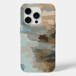 Modern rustic nature colours organic shapes iPhone 15 pro case