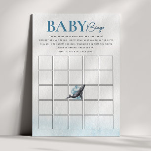Modern Rustic Ocean Baby Shower Baby Bingo Card