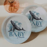 Modern Rustic Ocean Baby Shower Paper Plate<br><div class="desc">Introducing our modern rustic ocean baby shower paper plates, a captivating design that beautifully blends tropical elements with minimalist charm. This unique invitation captures the essence of an under-the-sea theme, featuring soothing watercolor shades of blue and grey with nautical sea creatures. Its casual yet sophisticated style appeals to those seeking...</div>