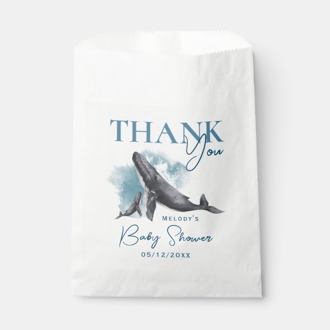 Modern Rustic Ocean Baby Shower Thank You Favour Bag (Front)