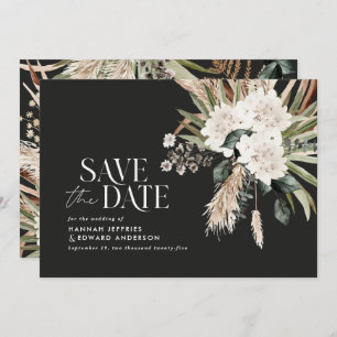 Modern rustic pampas eucalyptus botanical elegant  save the date