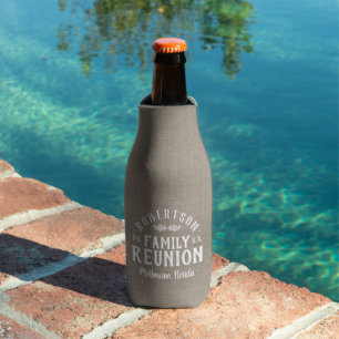 Modern Rustic Personalized Family Reunion Bottle Cooler