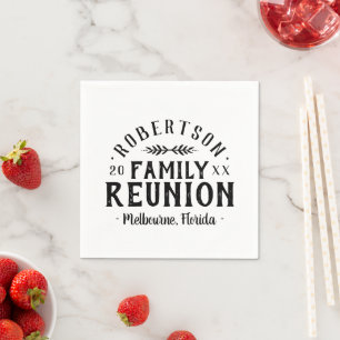 Modern Rustic Personalized Family Reunion Napkin