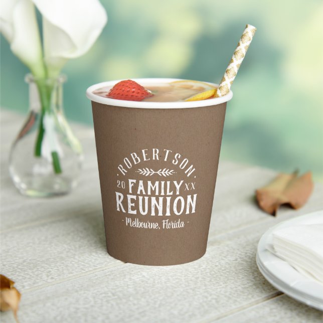 Modern Rustic Personalized Family Reunion Paper Cups (Insitu)