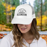 Modern Rustic Personalized Family Reunion Trucker Hat<br><div class="desc">Create a custom keepsake Family Reunion baseball cap for the whole family. Personalize it with your family name, the year, location or any other custom text. Click the Customize It button to change fonts and colours, add your own text and photos. Select from all of our trucker hat styles to...</div>