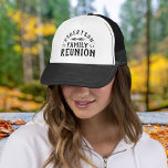 Modern Rustic Personalized Family Reunion Trucker Hat<br><div class="desc">Create a custom keepsake Family Reunion baseball cap for the whole family. Personalize it with your family name, the year, location or any other custom text. Click the Customize It button to change fonts and colours, add your own text and photos. Select from all of our trucker hat styles to...</div>