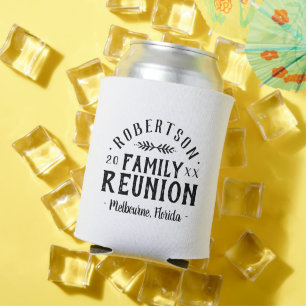 Modern Rustic Personalized Family Reunion   White Can Cooler