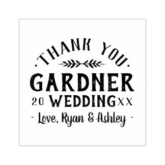 Modern Rustic Personalized Wedding Favour Stamp
