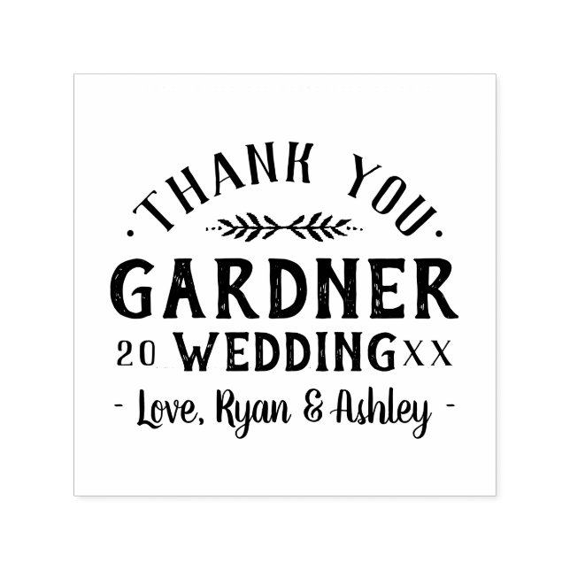 Modern Rustic Personalized Wedding Favour Stamp (Design)