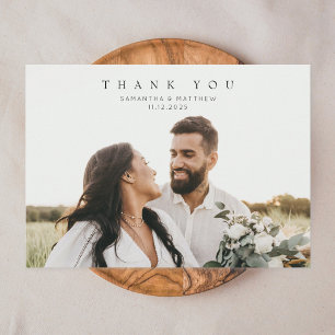 Modern Rustic Photo Engagement Thank You Card