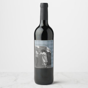 Modern Rustic Plaid Holiday Wine Label Personalize