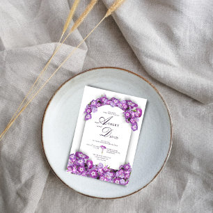 Modern Rustic Purplemoon Lilac Arch Floral Wedding Invitation