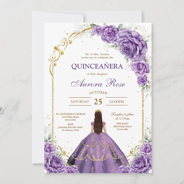 Modern Rustic Quinceanera Invitation (Front)