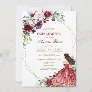 Modern Rustic Quinceanera Invitation