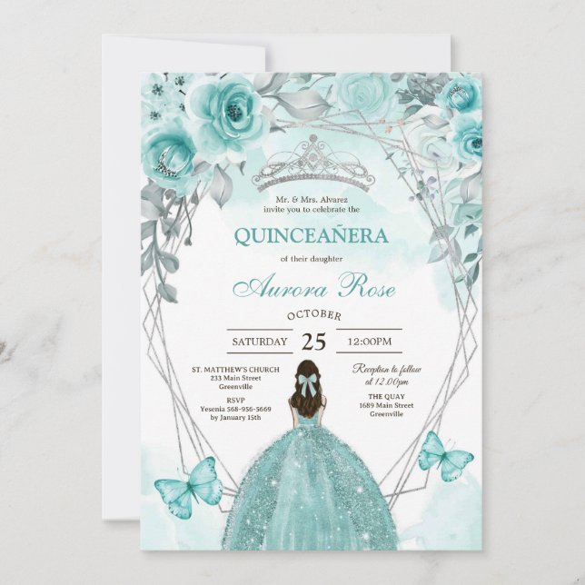 Modern Rustic Quinceanera Invitation (Front)