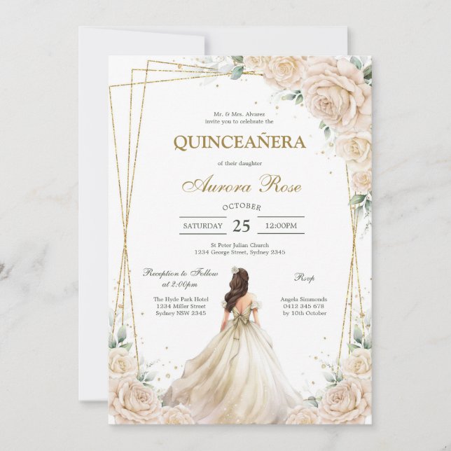Modern Rustic Quinceanera Invitation (Front)