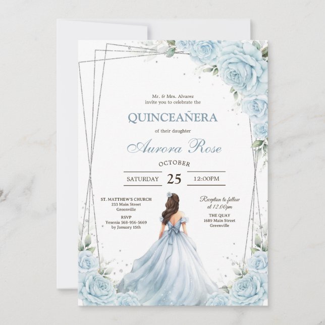 Modern Rustic Quinceanera Invitation (Front)