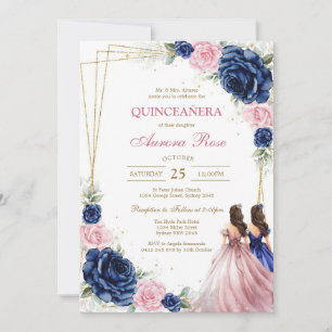 Modern Rustic Quinceanera Invitation