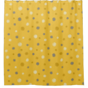 Modern Rustic Random Dots, Grey, Yellow, Mustard