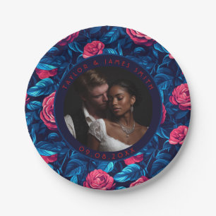 Modern Rustic Rose Paper Plates For Bachelor Party