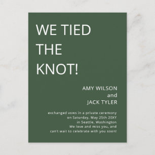 Modern Rustic Sage Green Wedding Announcement Postcard
