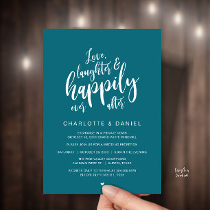 Modern Rustic Script Happily Ever After Wedding Invitation