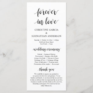 Modern rustic script, Wedding Ceremony Program