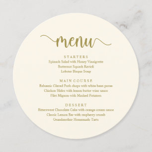Modern Rustic Script, Wedding Dinner Menu