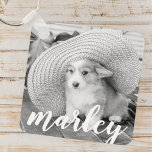 Modern Rustic Simple Custom Pet Photo Keychain<br><div class="desc">This simple and classic design is composed of playful cursive typography and add a custom photo of your pet.</div>