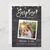 Modern Rustic Snapshot Surprise Engagement Photo S