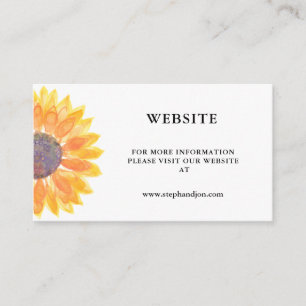 Modern Rustic Sunflower Wedding Website Enclosure Card