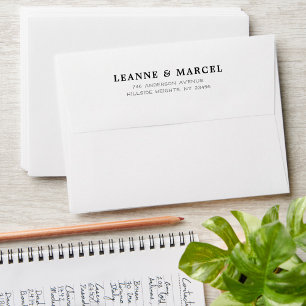 Modern Rustic Type Farmhouse Return Address 5x7 Envelope