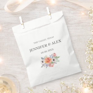Modern Rustic Typography Custom Boho Gifts Wedding Favour Bag