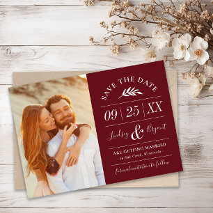 Modern Rustic Typography Photo Save the Date Invit Invitation