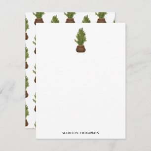 Modern Rustic Watercolor Christmas Tree Holiday Card