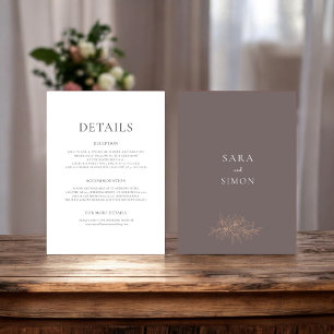 Modern rustic wedding details Flat Card