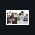 Modern Rustic Wedding Photo Collage Leaf Monogram Canvas Print<br><div class="desc">Modern Rustic Wedding Photo Collage Leaf Monogram Canvas Print Can be fully customized to suit your needs. © Gorjo Designs. Made for you via the Zazzle platform. // Note: photos used are placeholder images only. You will need to replace with your own photos before ordering/printing. If you need help with...</div>