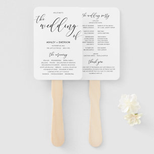 Modern Rustic Wedding Program Hand Fans