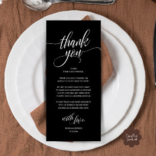 Modern Rustic Wedding Reception Thank You Card