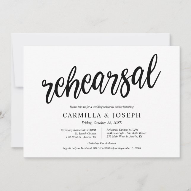 Modern Rustic, Wedding Rehearsal and Dinner Invitation (Front)