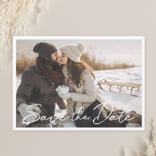 Modern Rustic Wedding Save the Date Photo Card