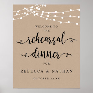 Modern Rustic, Welcome to Wedding Rehearsal Dinner Poster